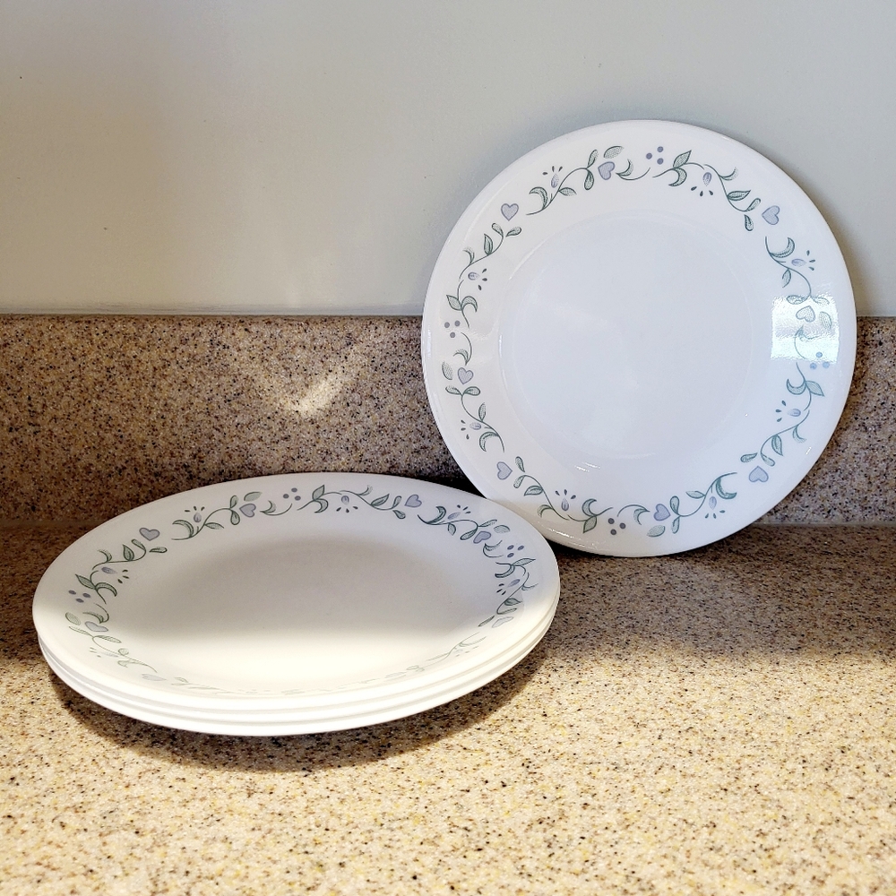 Corelle Corning Country Cottage Pattern 6.75" Bread/Dessert Plates Set Of 4 Nice